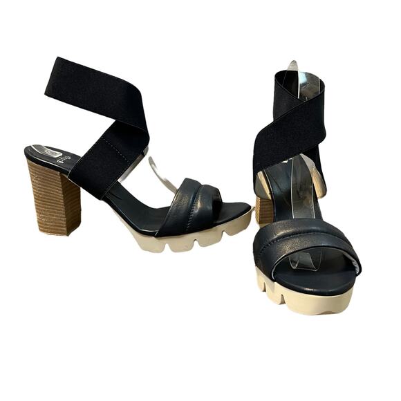 Gidigio Navy Blue Platform Heels shoes - Picture 1 of 10